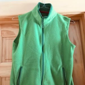 Cabelas lime green fleece vest M
